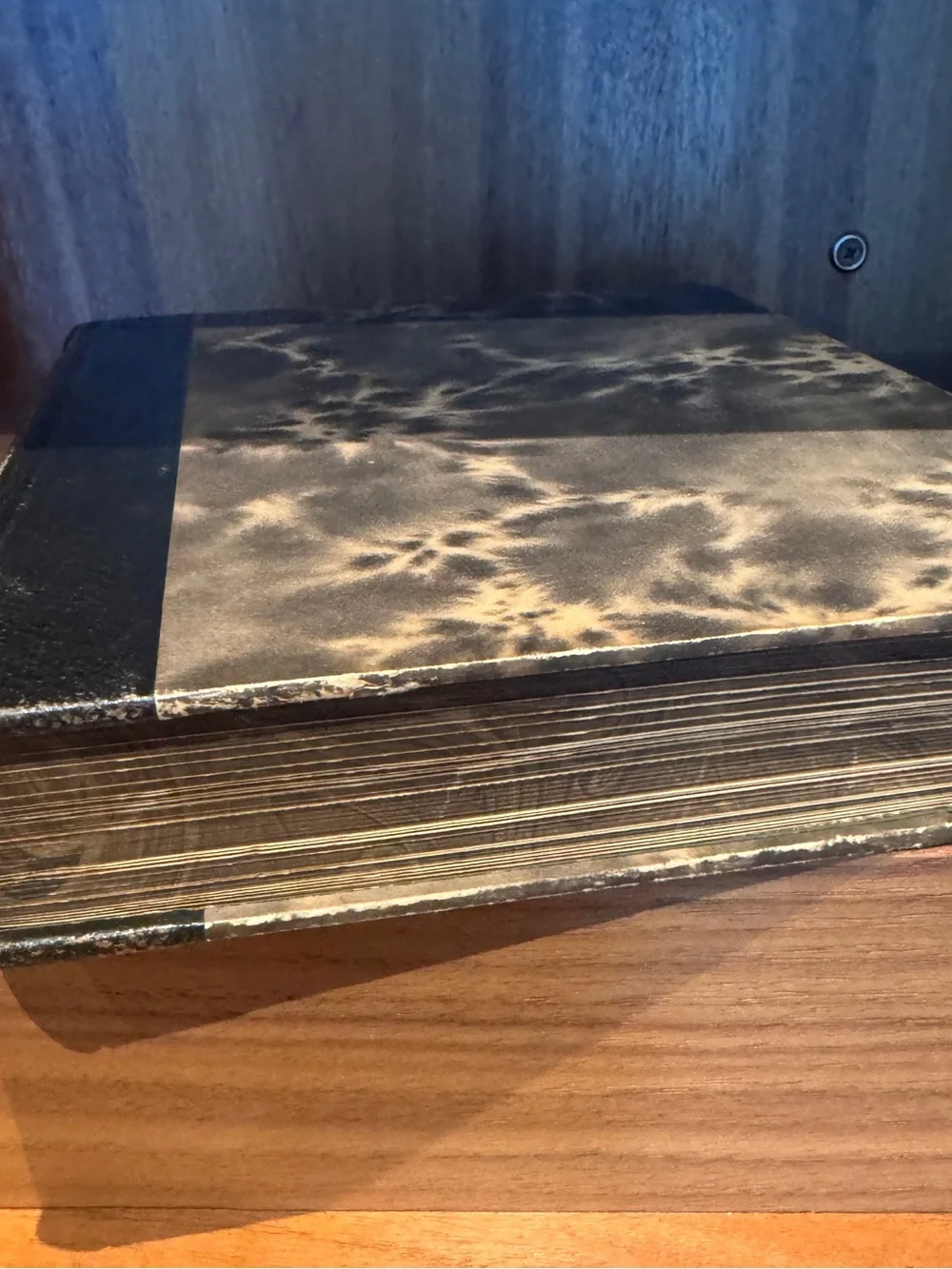 Antique Black Leather Book Collection - Decorative Home Accent